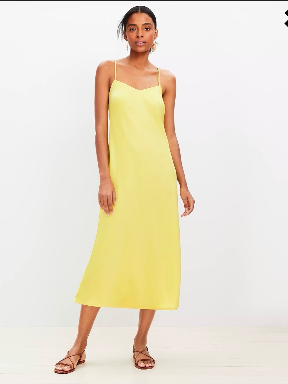 Ann Taylor Loft Bias Midi Slip Dress